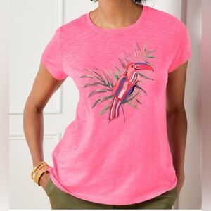 Talbots Pink T-Shirt with Graphic Design